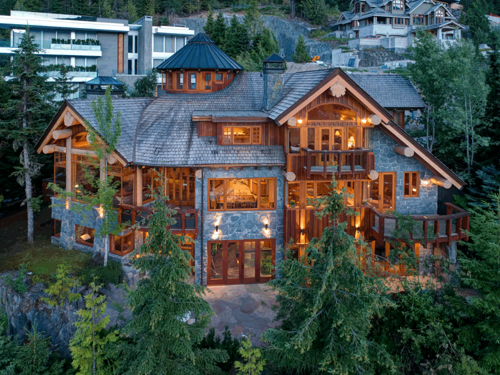 Luxury houses on a mountain size