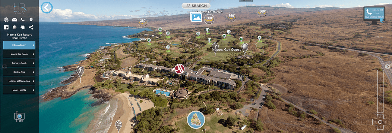 Hapuna Realty 3D virtual map application